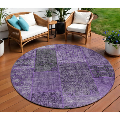 Tapis d'intérieur lavable rond 8 pi