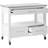 Elixabeth Contemporary Rectangular Kitchen Cart in Stainless Steel and White