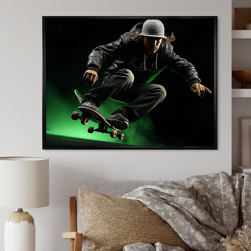Skateboard Chronicles III - Imprimé, H 30 po x l 40 po x P 1,5 po, Cadre flottant noir