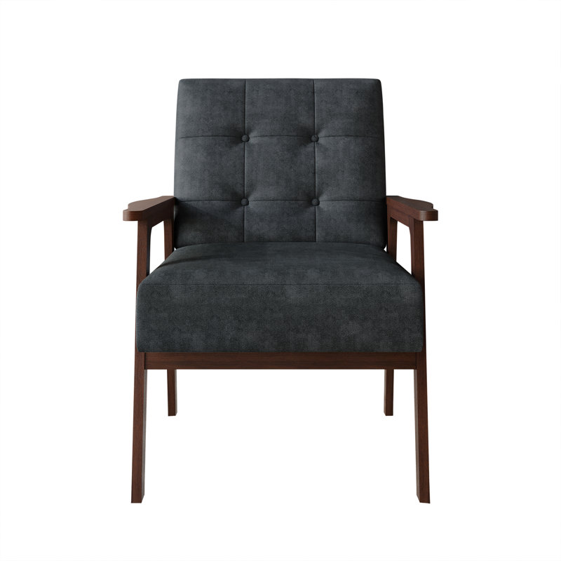 Chaise d'appoint en lin gris foncé, Gris foncé