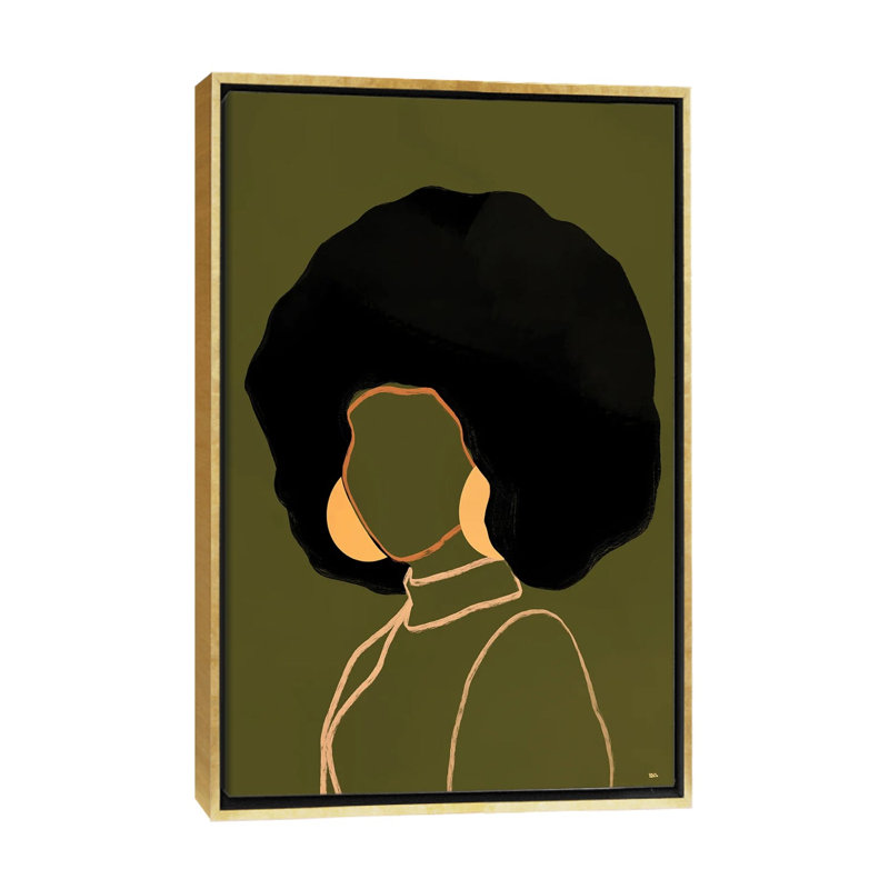«Diana» par Bria Nicole - impression d'art graphique, H 60 po x l 40po x P 1,5 po, Toile encadrée d'or, Pas de tapis