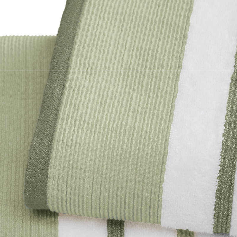 Coton décoratif de luxe Deanthony, Vert sauge du désert / vert mousse, Draps de bain - paquet de 2