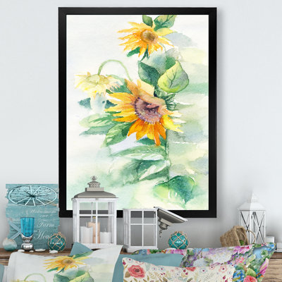 Élégant tournesol Bouet - Art mural sur toile traditionnel