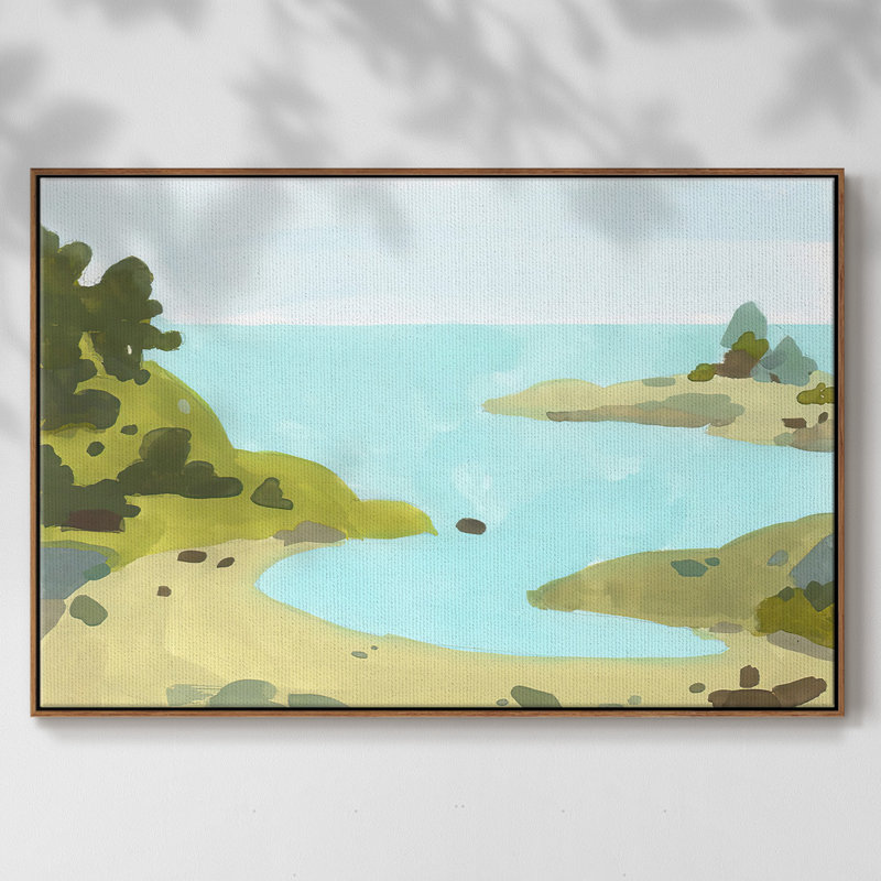 Coastal Inlet IV, reproduction d'art sur toile, H 17 po x l 25 po x P 2 po, Noyer