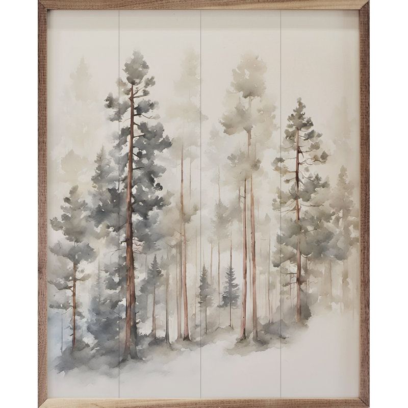 Aquarelle sur bois, H 30 po x l 24 po x P 1 po