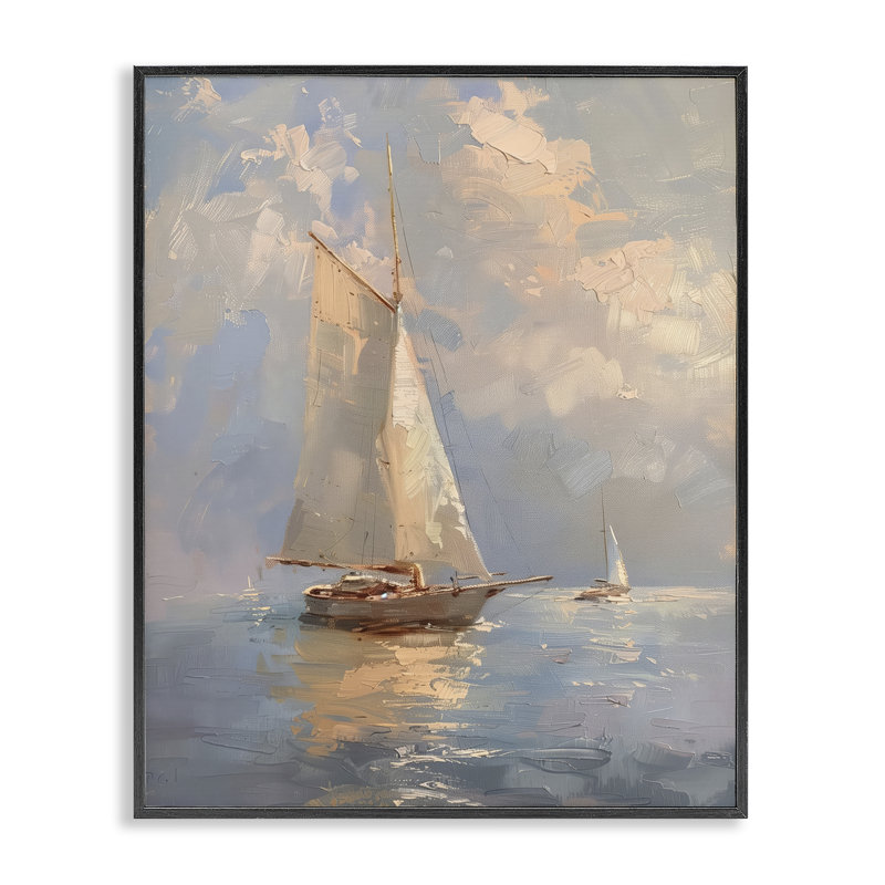 Giclée encadrée par un navire maritime sur une mer nuageuse, design par Arlington Prints, H 14 po x l 11 po