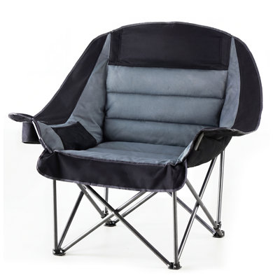 Oversized Folding Chair for Adults, Heavy Duty 450lbs Capacity with Cup Holder & Side Pockets, Portable for Camping, Beach & Outdoor Use