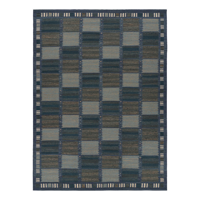 Scandinavian Wool Geometric Area Rug, Rectangle 10' x 14'