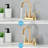 4 Inches Centerset Bathroom Faucet 360° Swivel Spout, With Pop Up Drain - Brushed Gold-121292113