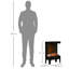HOMCOM Charming Electric Fireplace Heater, Quiet Freestanding Stove, Black
