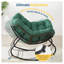 Fauteuil à bascule en rotin avec œuf vert clair et repose-pieds en osier toutes saisons pour patio et véranda-888283581