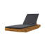 Chaise longue en bois d'acacia avec coussin mince 2 fois-1733378370