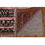 Tapis rouge / rose / noir en laine noué à la main de conception unique 5 pi 10 po x 8 pi 3 po New Age