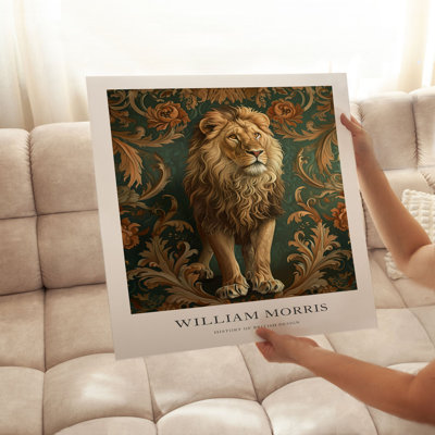 Animaux, animaux, William Morris, lion, chalet, reproduction d'art non encadrée