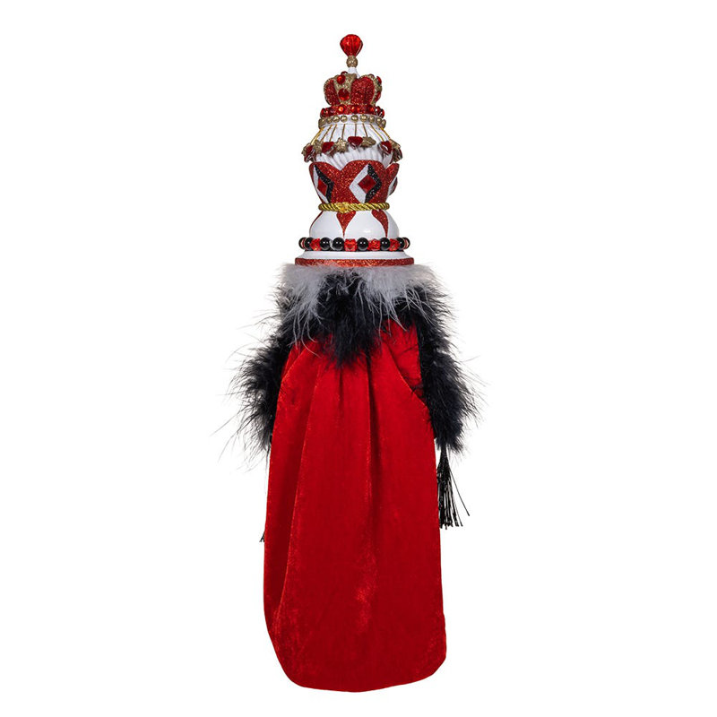 18.8-Inch Red and Black Hollywood King of Hearts Nutcracker