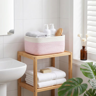 Ensemble de 3 paniers de rangement tissés, 11,81 po x 7,48 po x 4,72 po, pour paniers de rangement pour garde-robe, salle de bain et chambre de bébé