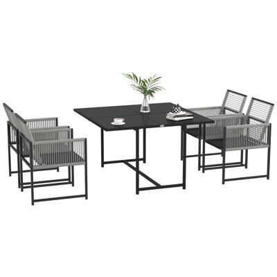 Steel Patio Dining Set Table,