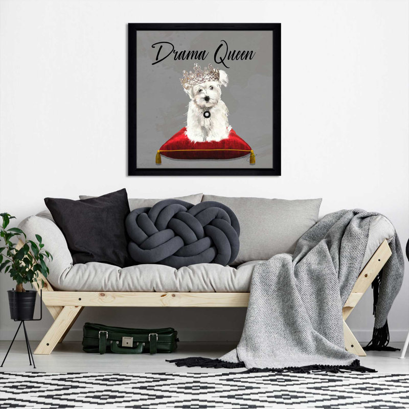 Drama Queen Westie (Square) par By Jodi - impression, H 18" x l 18" x P 1", Toile tendue