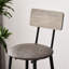 Tabouret de bar gris avec tablette et support pour le dos - Tabourets de table de qualité