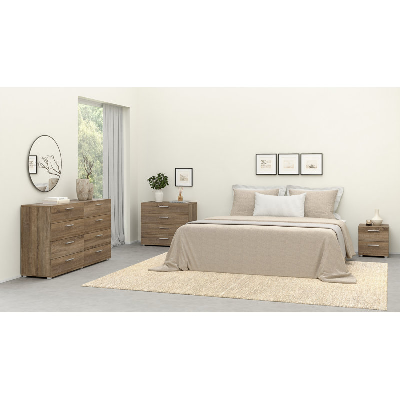 Gianna 8 Drawer 55.12" W Double Dresser, Truffle