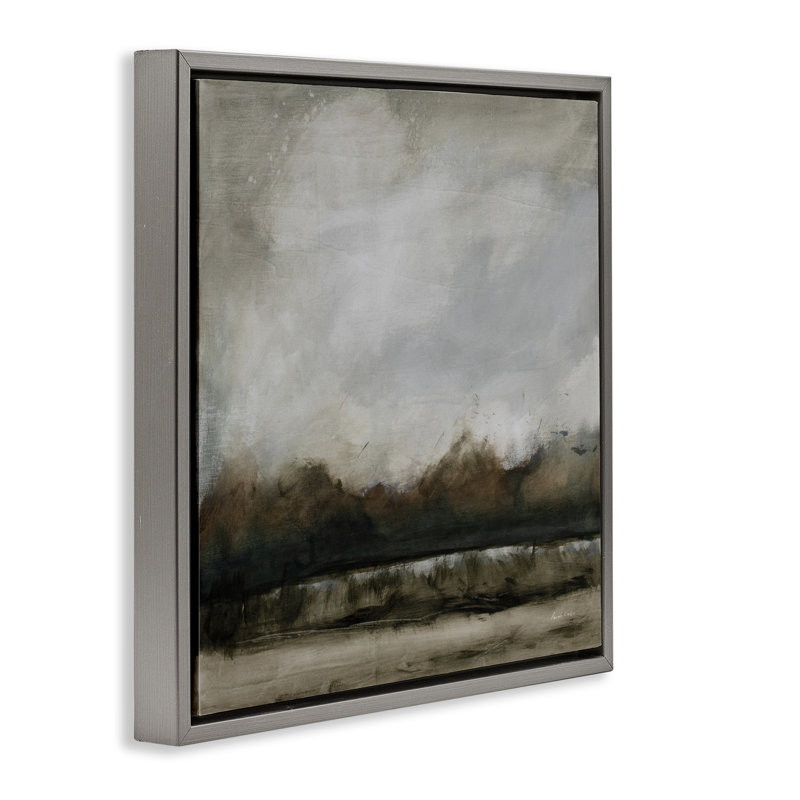 Cadre flottant le long du canal, design par Pamela Munger, H 18 po x l 18 po, Cadre flottant gris lustré