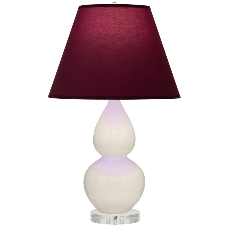 Petite lampe d'appoint à double gourde, Prune / lavande, Os