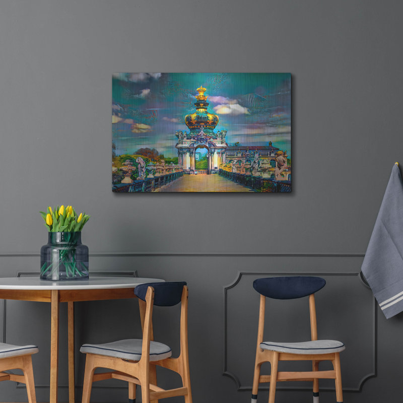  «Allemagne Dresde Crown Gate At Zwinger» par Pedro Gavidia, art mural en métal, 36 po x 24 po, H 24 po x l 36 po