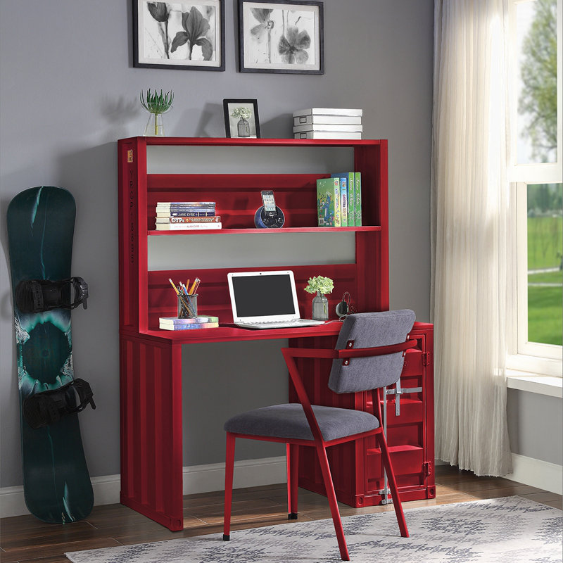 Bureau d'écriture avec huche Cargo Finish, Rouge