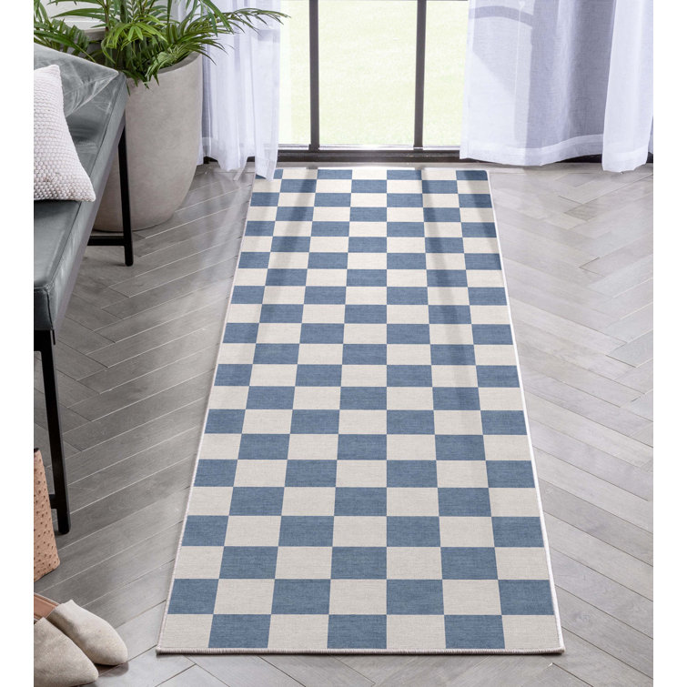 Tapis carré bleu Kehr