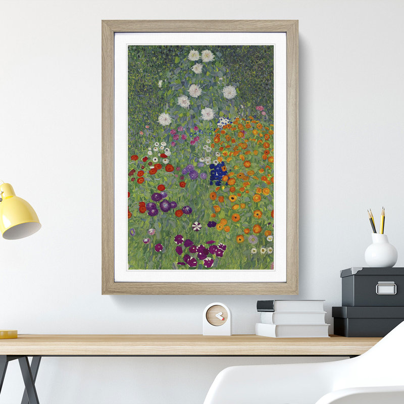 Flower Garden Vol.2 by Gustav Klimt - Framed Print, 48cm H x 36cm W x 2cm D, Oak Framed