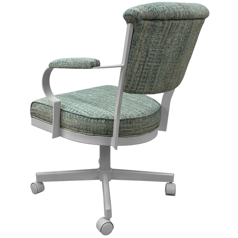 Chaise avec accoudoirs en métal Urial, Watusi Aquatinte, Blanc