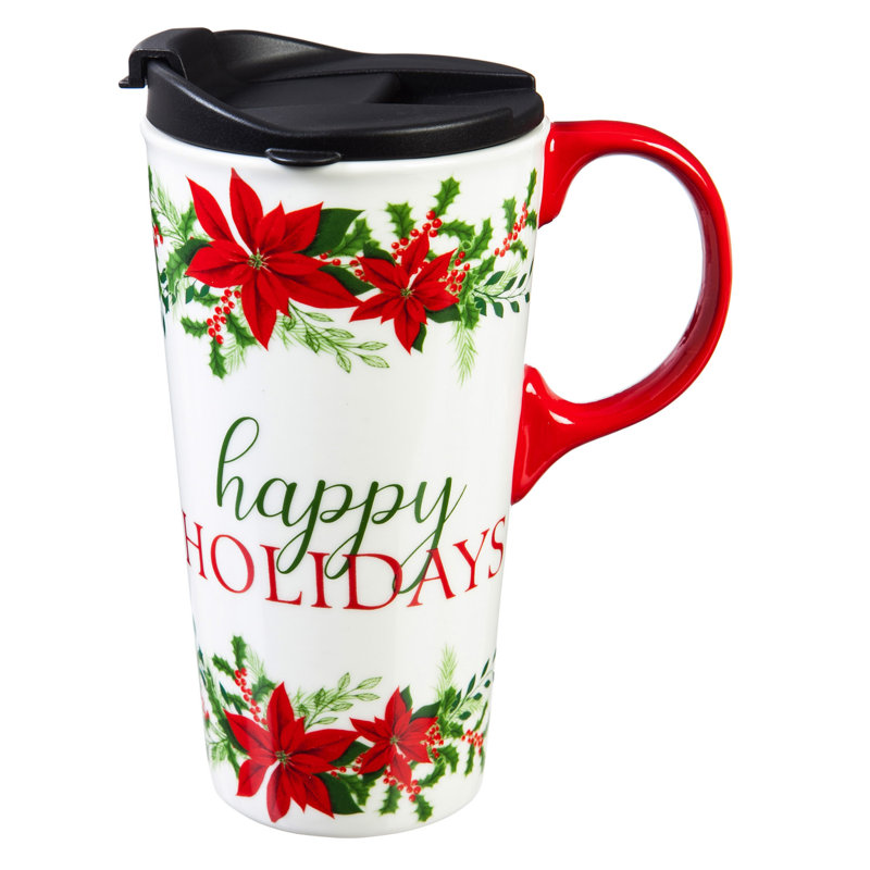 Grande tasse de voyage joyeuse fêtes Karr