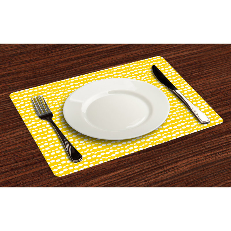 Polyester Polka Dots Rectangle Placemat