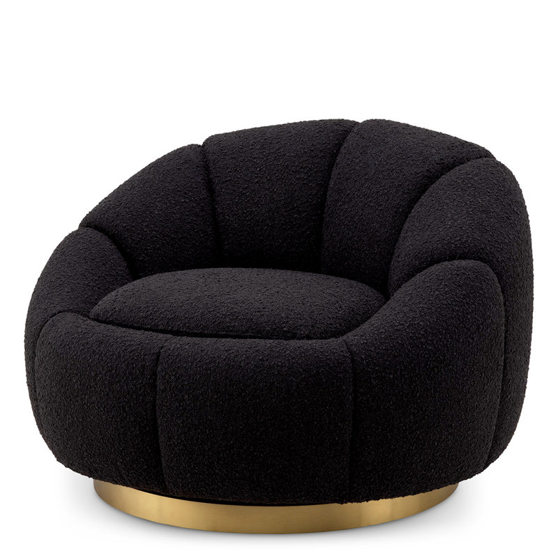 Fauteuil demi-tonneau pivotant rembourré Inger