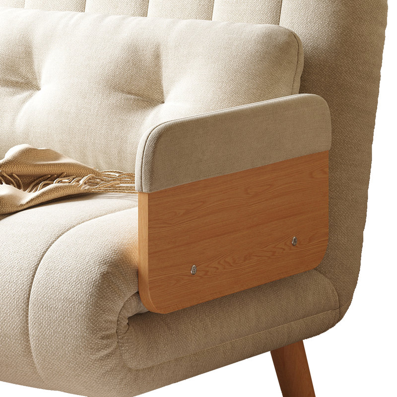 35.43''3-in-1 Convertible Chair Bed — 5-Position Backrest, High-Density Foam & Solid Wood Legs, Ideal for Small Spaces & Adults