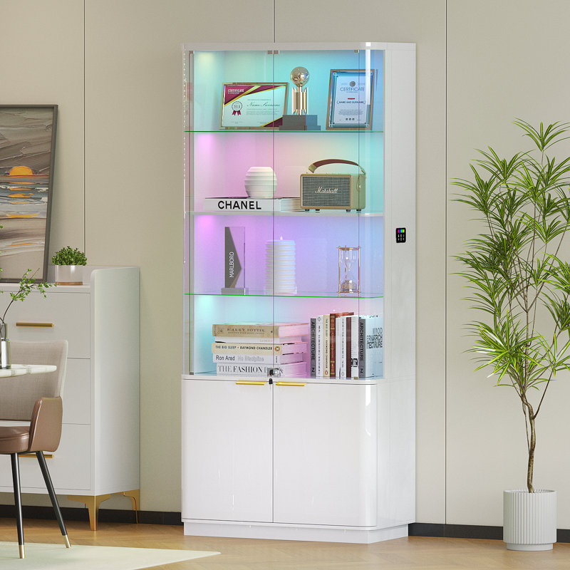 Glass Display Cabinet, White