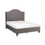 Lit double en velours gris, structure en bois massif, tête de lit, garniture cloutée, sommier tapissier essentiel pour l'assemblage, velours moderne, style traditionnel, tête de lit à utilisation obligatoire