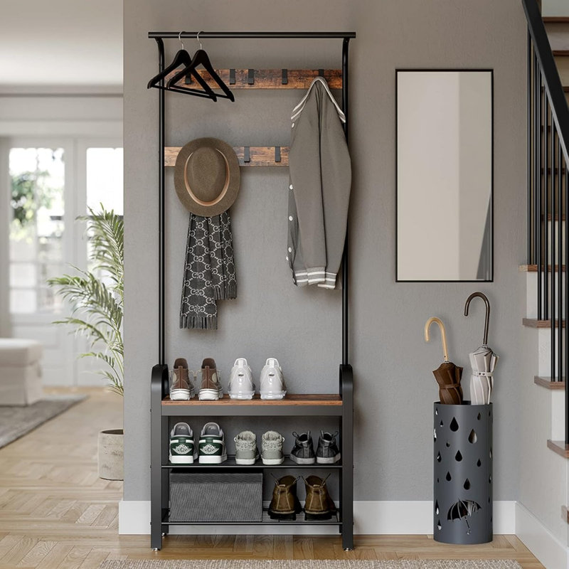 Freestanding 9 - Hook Coat Rack