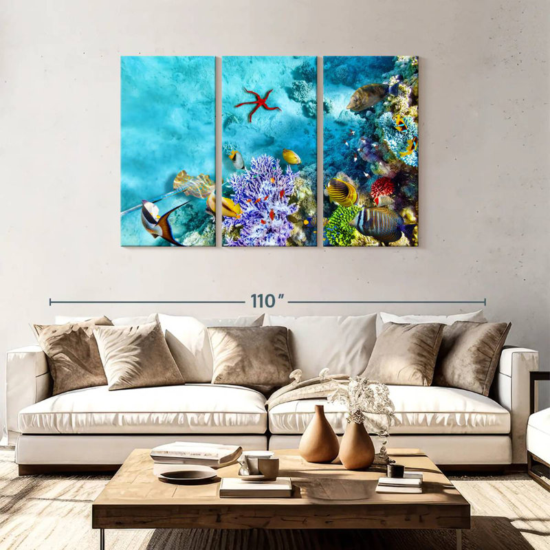 Life Underwater Scene, 48" H x 74" W