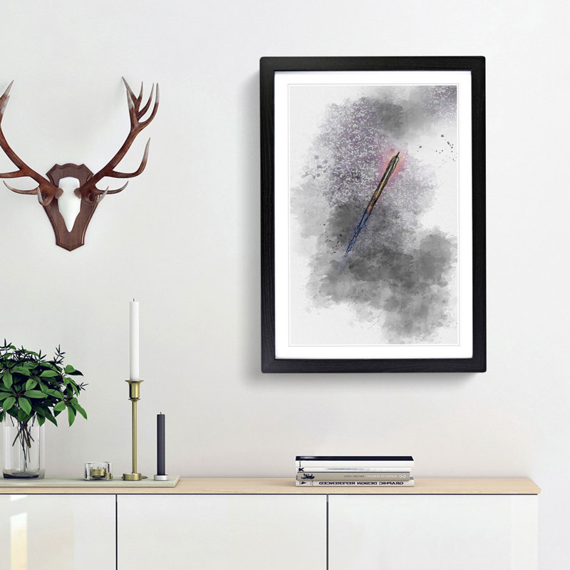 Blast Off in Abstract - Picture Frame Graphic Art Print, 36cm H x 27cm W x 2cm D, Black Framed
