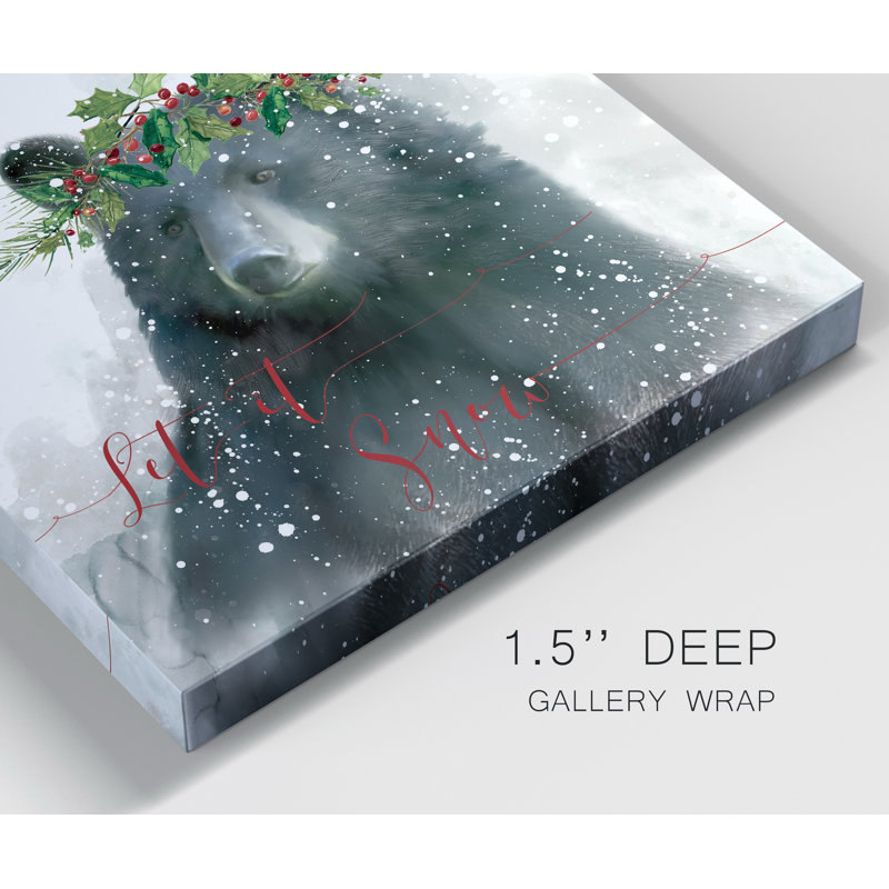 " Let It Snow Bear-Premium Gallery Wrapped Canvas - Ready To Hang ", 24" H x 24" W x 1.5" D