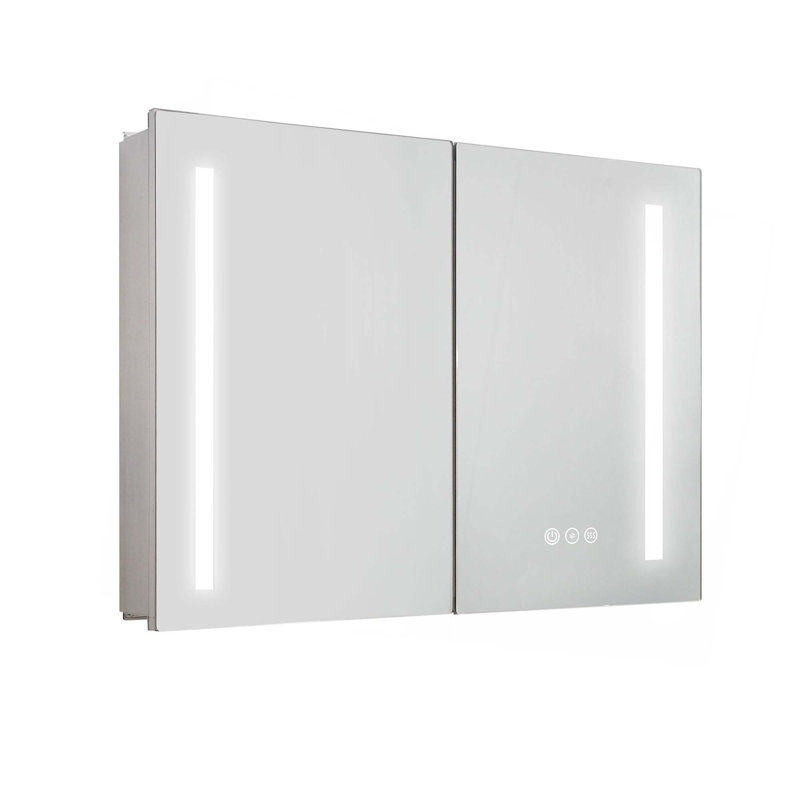 Armoire à pharmacie 32 x 24 po à fixation en surface à intensité variable avec miroir, DEL et tablettes