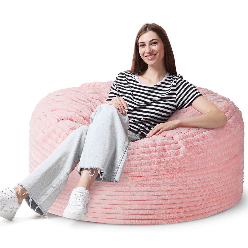 Fauteuil à billes Soft Gauna - Confort à petite échelle avec charme rustique, H 25,6 po x l 43,3 po x P 43,3 po 