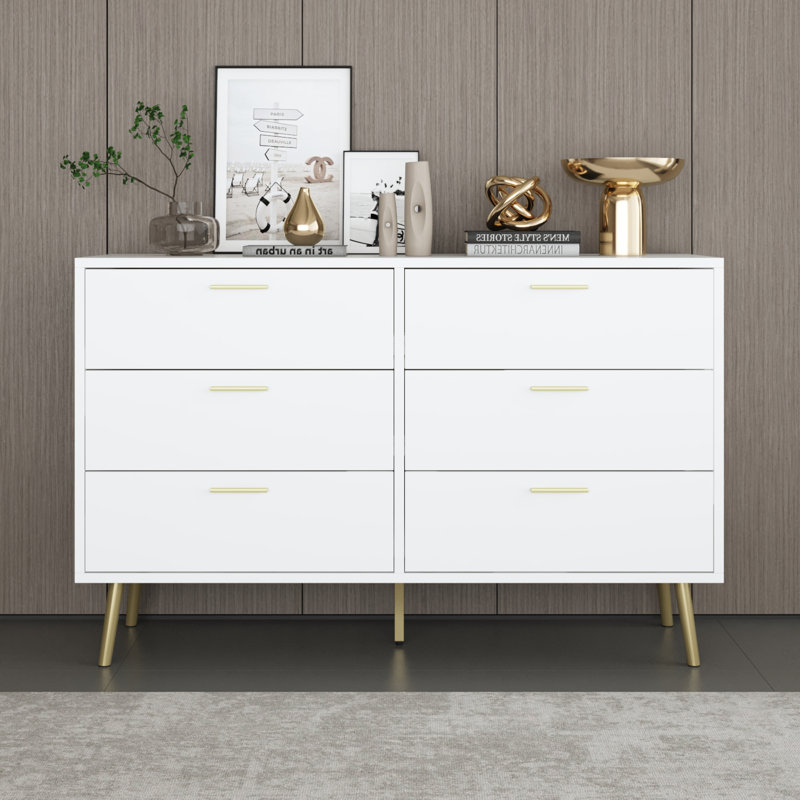 Commode double 6 tiroirs 47,2 po