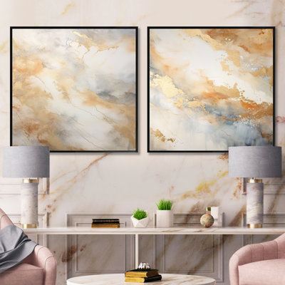 Marlow - Abstract Marble Square Collage Set Of 2