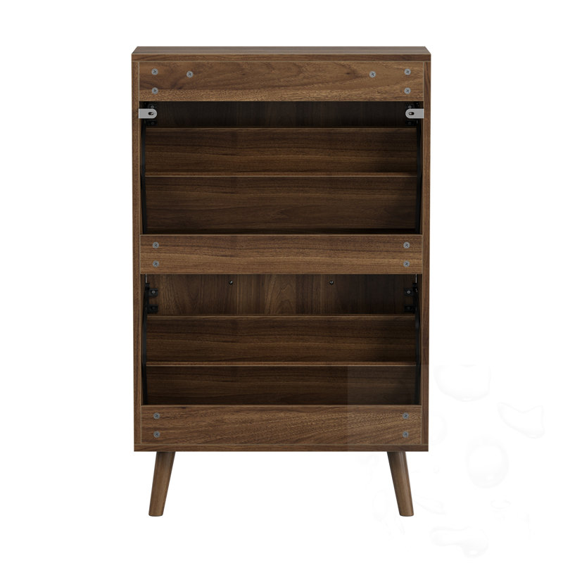Armoire à chaussures verticale avec finition rainurée verticale