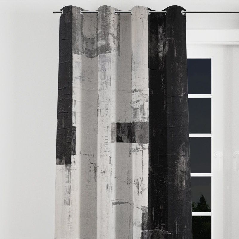 Andries - Rideau à œillets occultant moderne - 1 panneau, l 52" x L 95", Œillets argentés