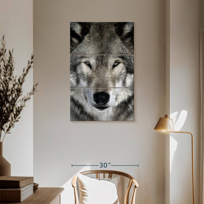 Brampt Gray Wolf Head, 57" H x 36" W