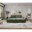 Canapé convertible combiné, tissu velours côtelé, canapé-lit moelleux moderne, fauteuil double salon surdimensionné, vert-1041530084