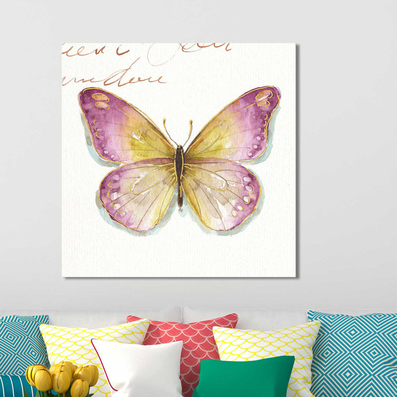 «Rainbow Seeds Butterflies IC» par Lisa Audit, reproduction sur toile, H 18 po x l 18 po x P 1 po, Toile tendue
